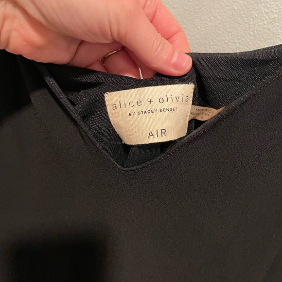 Alice & Olivia Size 8 Black Sleeveless Midi Mesh Dress - Picture 4 of 8